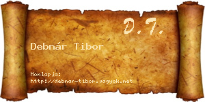 Debnár Tibor névjegykártya